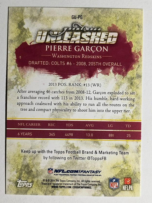 2014 Topps Greatness Unleashed #GUPG Pierre Garcon