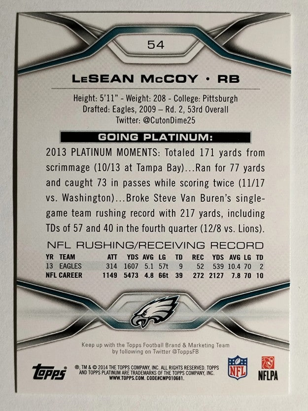 2014 Topps Platinum #54 LeSean McCoy