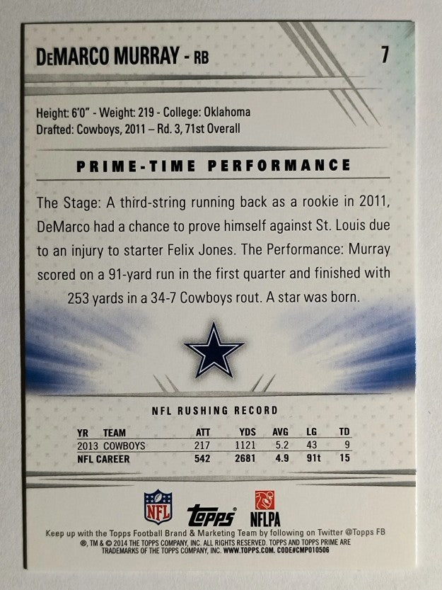 2014 Topps Prime #7 DeMarco Murray