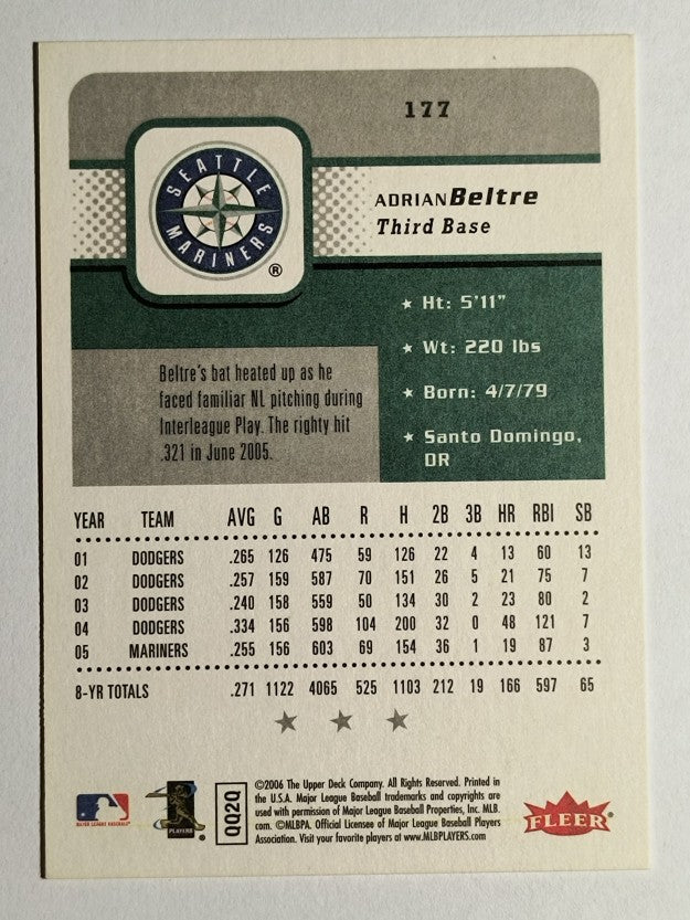 2006 Fleer #177 Adrian Beltre