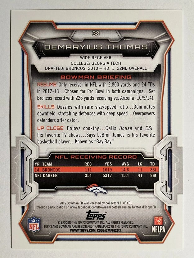 2015 Bowman #V38 Demaryius Thomas