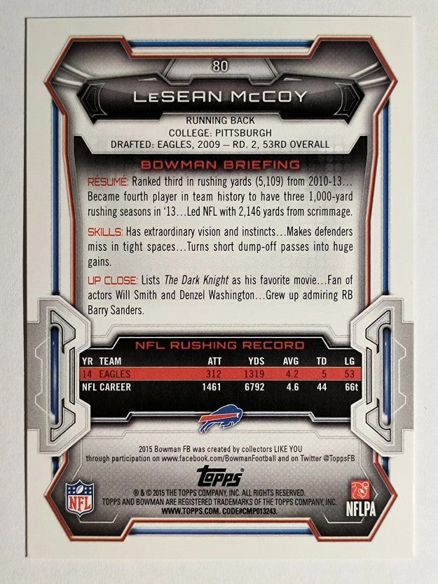 2015 Bowman #V80 LeSean McCoy
