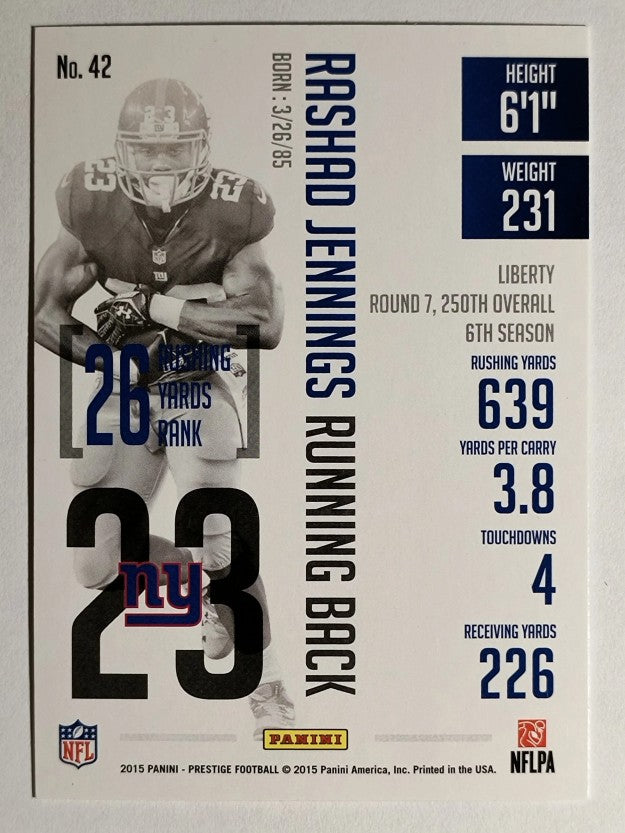 2015 Prestige #42 Rashad Jennings