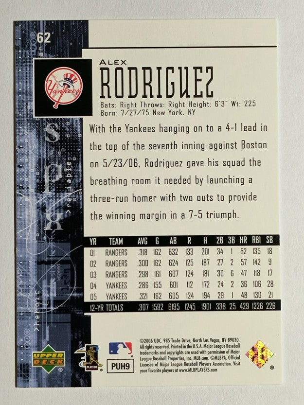 2006 SPx #62 Alex Rodriguez