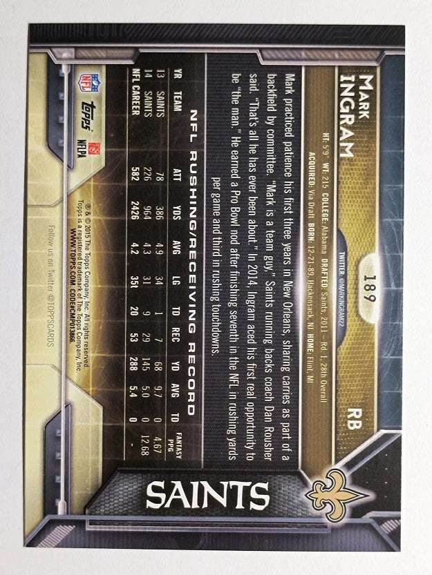 2015 Topps #189 Mark Ingram
