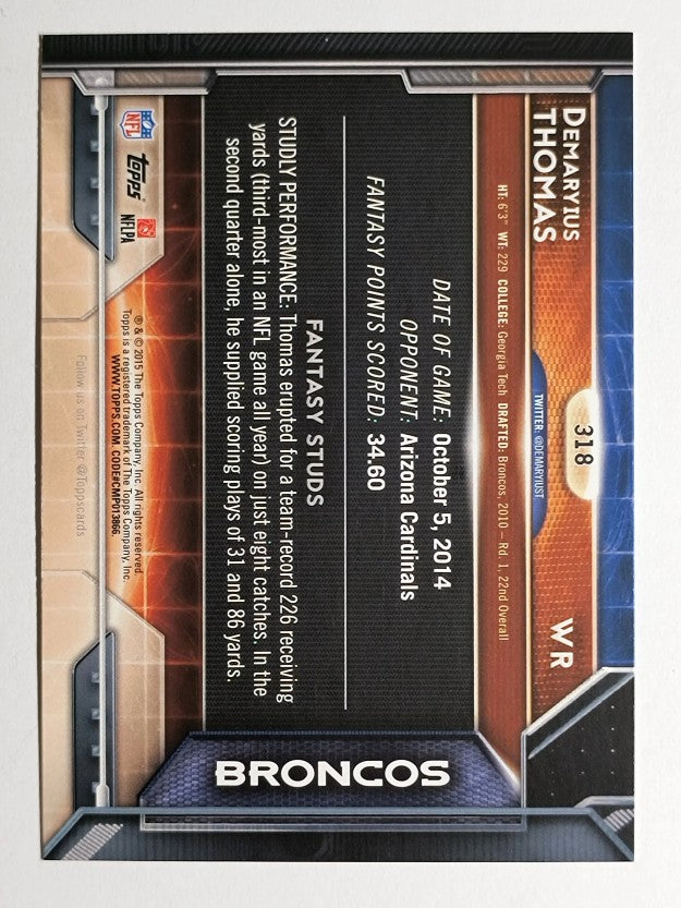 2015 Topps #318 Demaryius Thomas FS