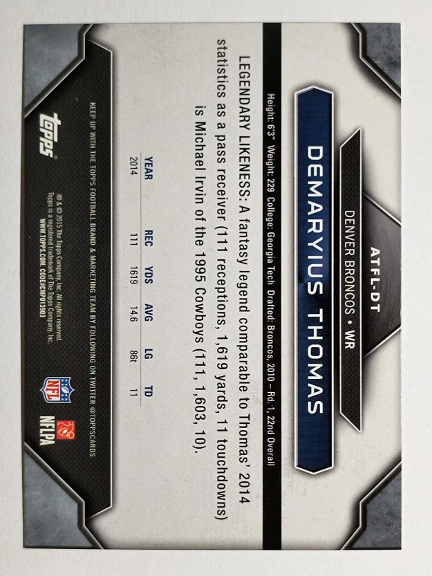 2015 Topps All Time Fantasy Legends #ATFLDT Demaryius Thomas