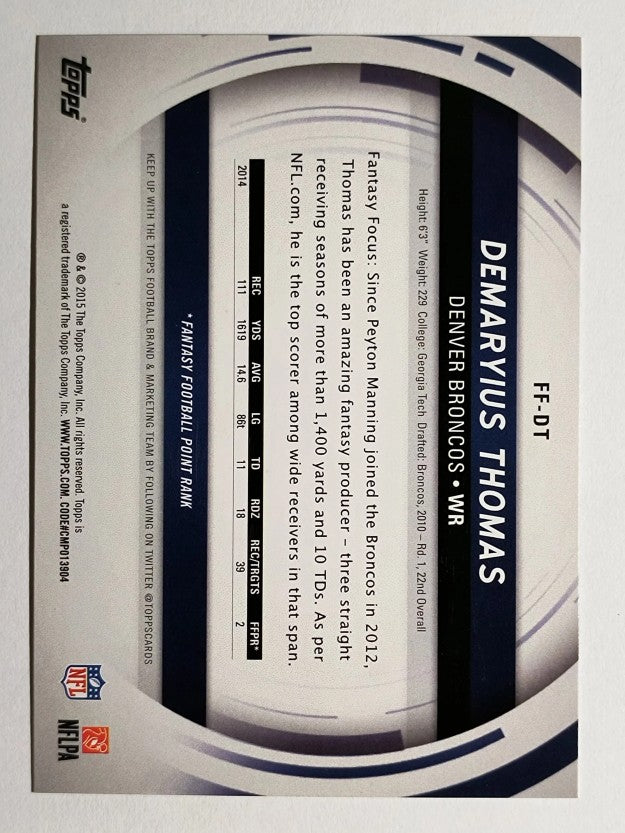 2015 Topps Fantasy Focus #FFDT Demaryius Thomas
