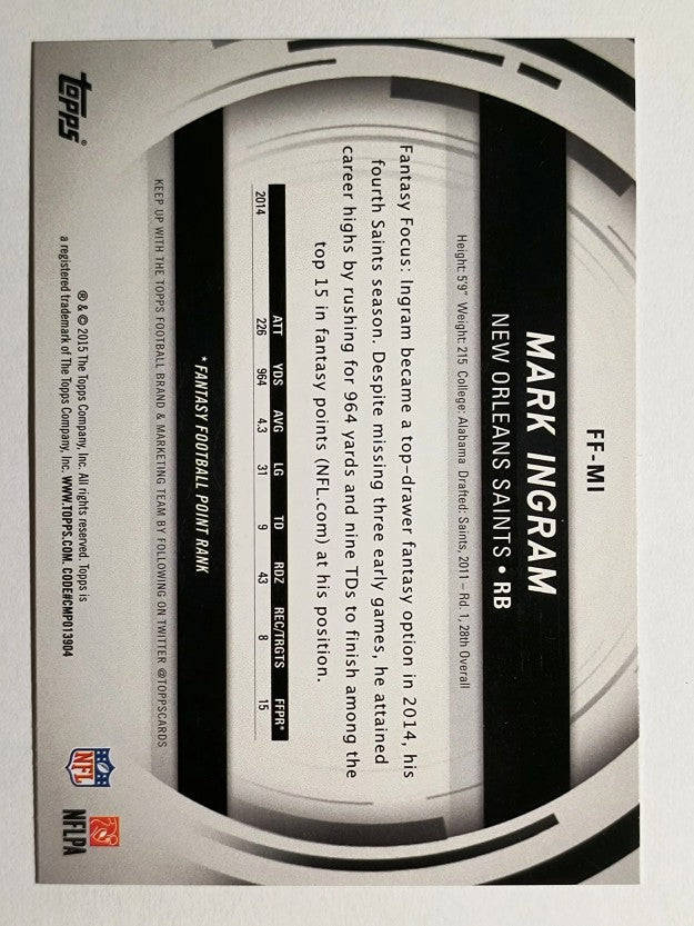 2015 Topps Fantasy Focus #FFMI Mark Ingram