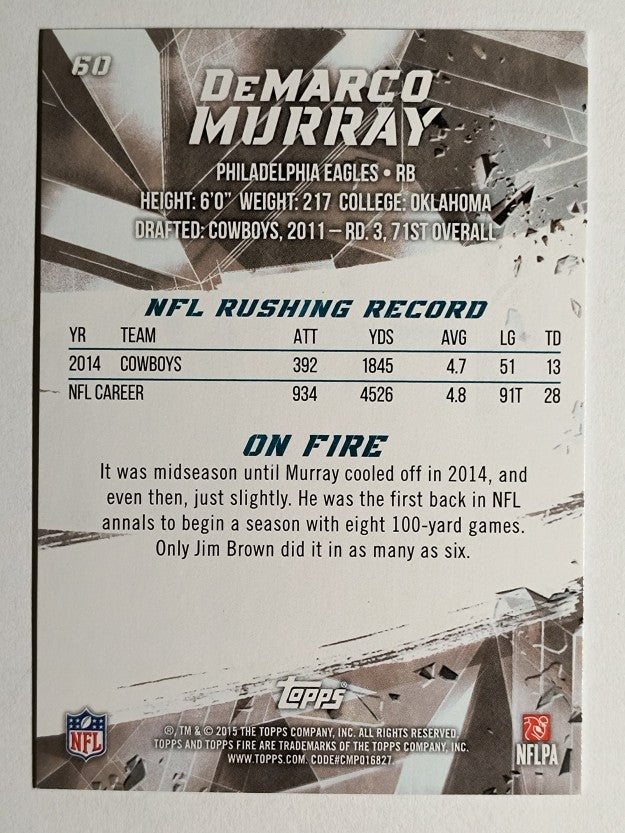 2015 Topps Fire #60 DeMarco Murray