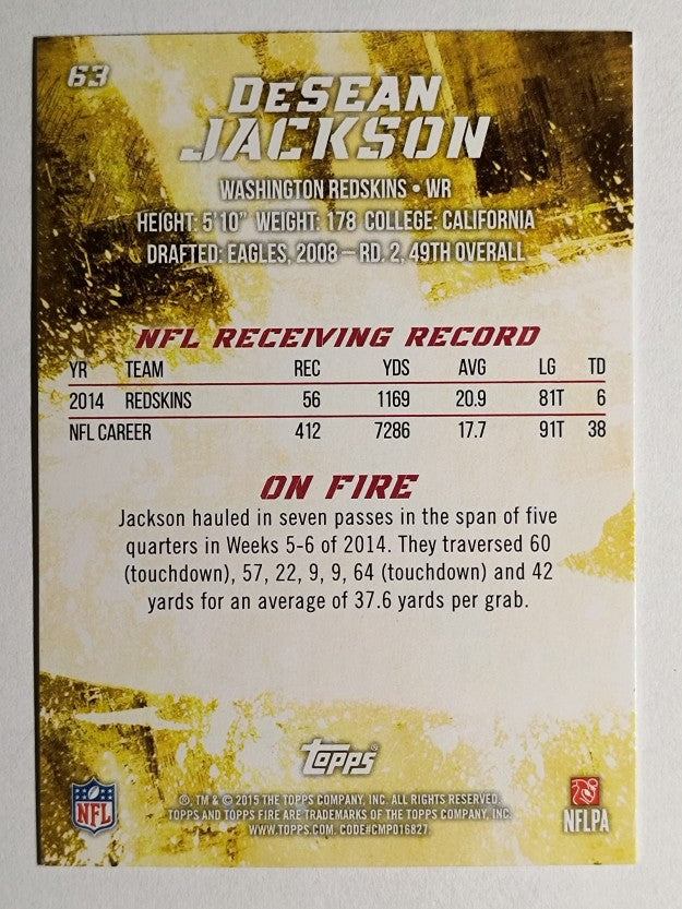 2015 Topps Fire #63 DeSean Jackson
