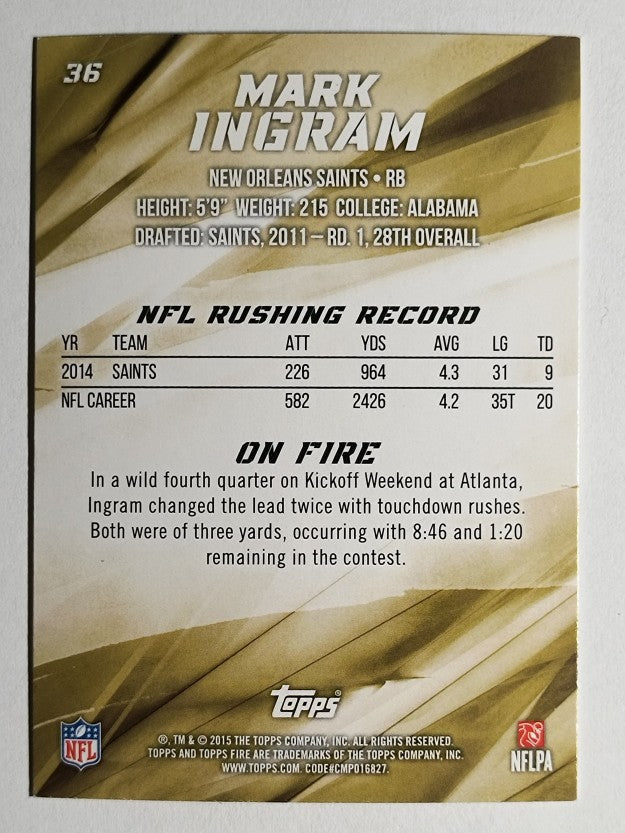 2015 Topps Fire Flame #36A Mark Ingram