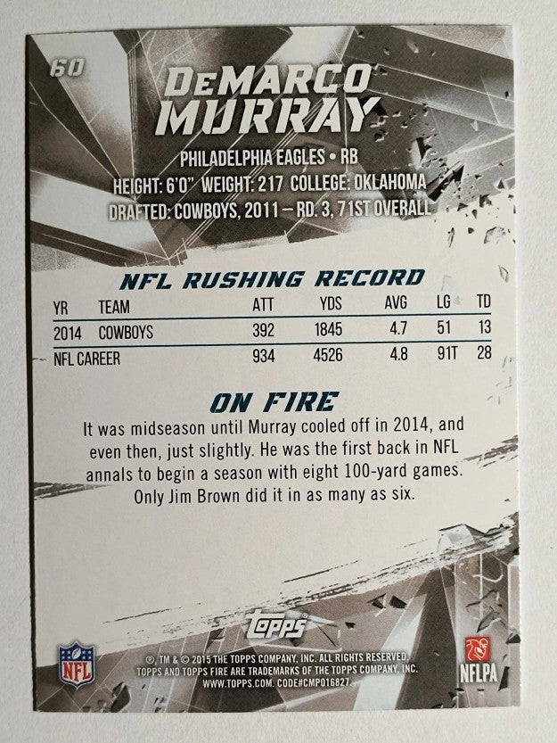 2015 Topps Fire Flame #60 DeMarco Murray