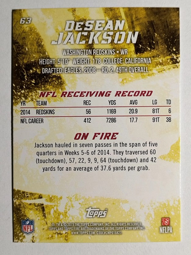 2015 Topps Fire Silver #63 DeSean Jackson