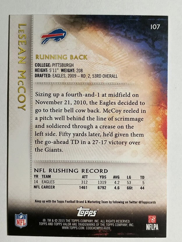 2015 Topps Valor #107 LeSean McCoy