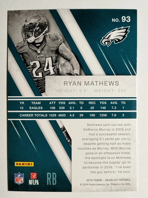 2016 Absolute #93 Ryan Mathews