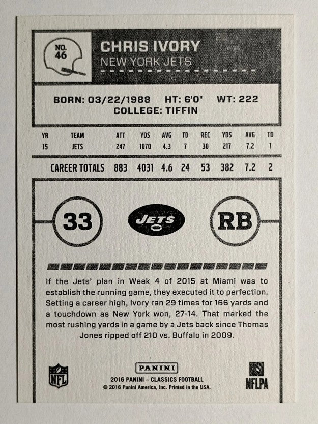 2016 Classics #46 Chris Ivory