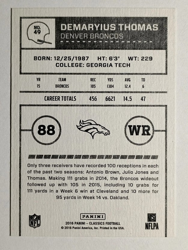 2016 Classics #49 Demaryius Thomas