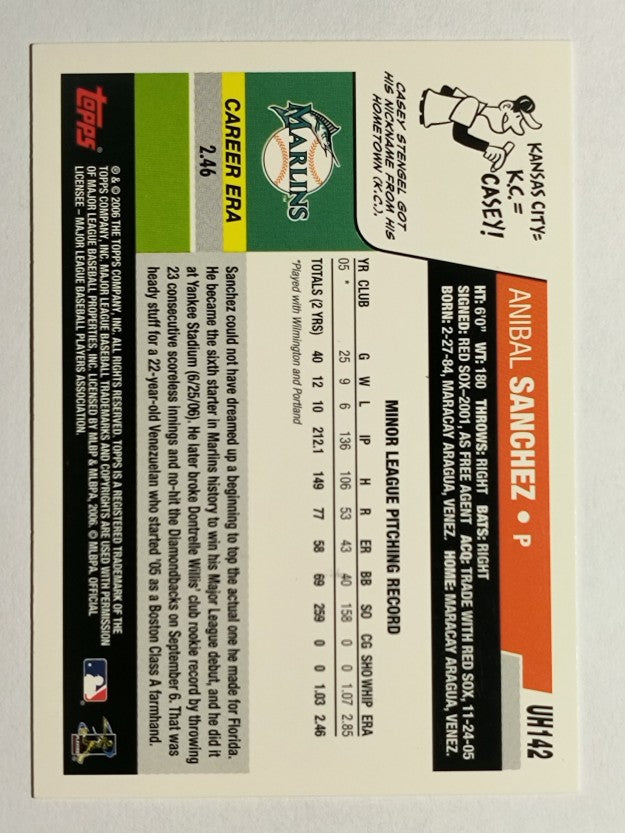2006 Topps Update #UH142 Anibal Sanchez