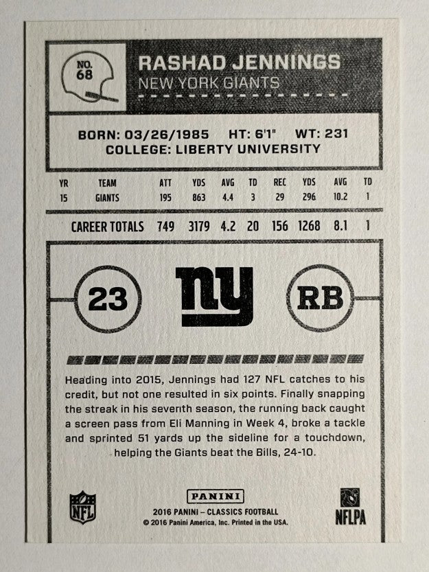 2016 Classics #68 Rashad Jennings