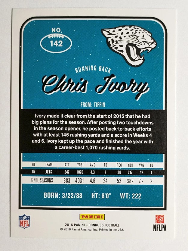 2016 Donruss #142 Chris Ivory