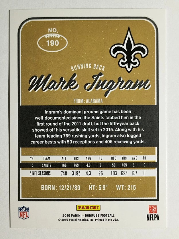 2016 Donruss #190 Mark Ingram