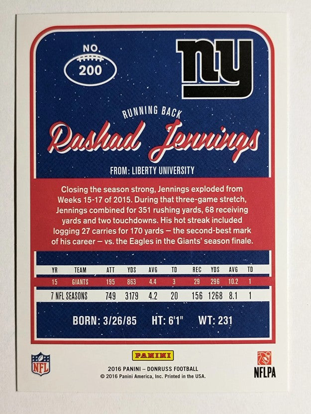 2016 Donruss #200 Rashad Jennings