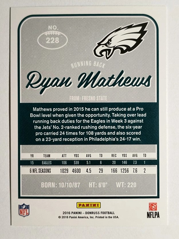 2016 Donruss #228 Ryan Mathews