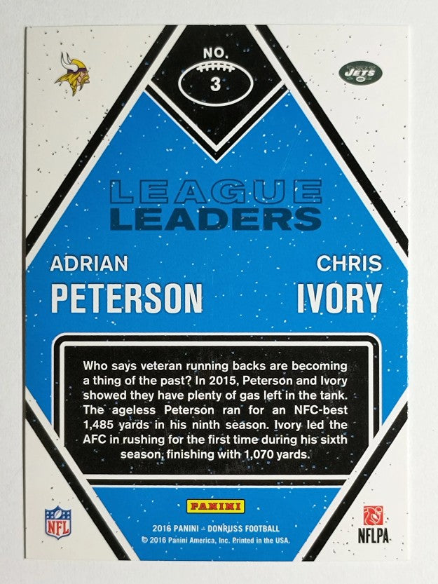 2016 Donruss League Leaders #3 Adrian Peterson/Chris Ivory