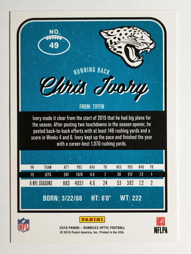 2016 Donruss Optic #49 Chris Ivory