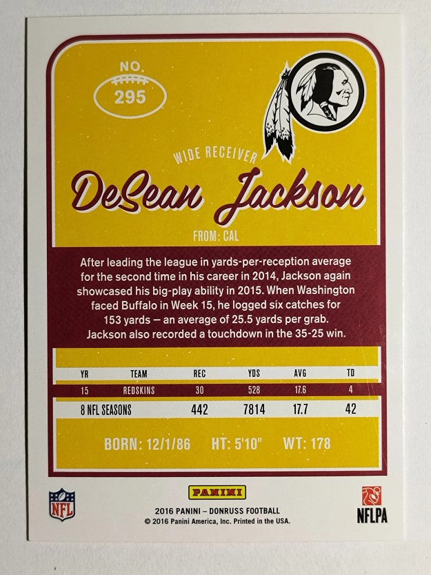 2016 Donruss Press Proofs Blue #295 DeSean Jackson