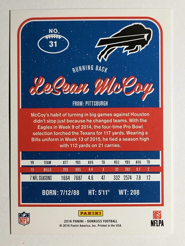 2016 Donruss Press Proofs Red #31 LeSean McCoy