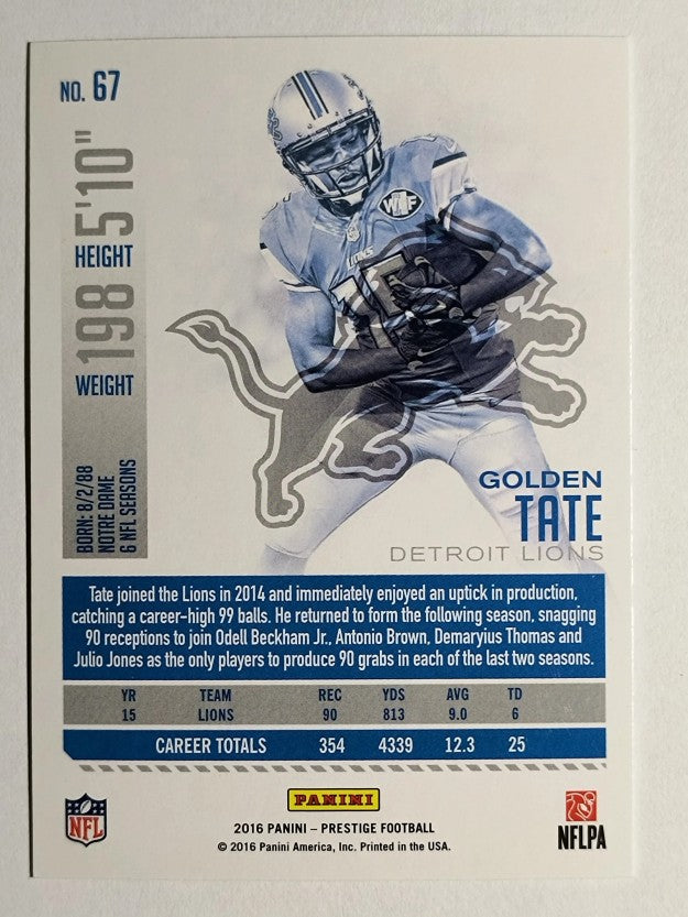 2016 Prestige #67 Golden Tate