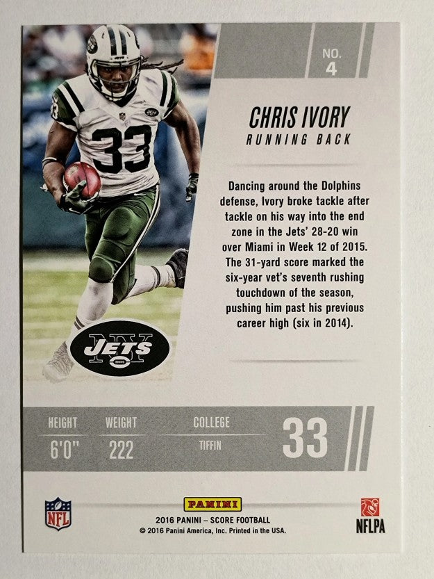2016 Score Franchise Green #4 Chris Ivory