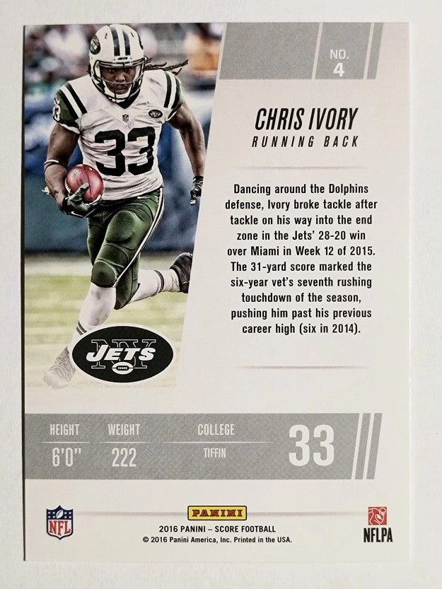 2016 Score Franchise Red #4 Chris Ivory