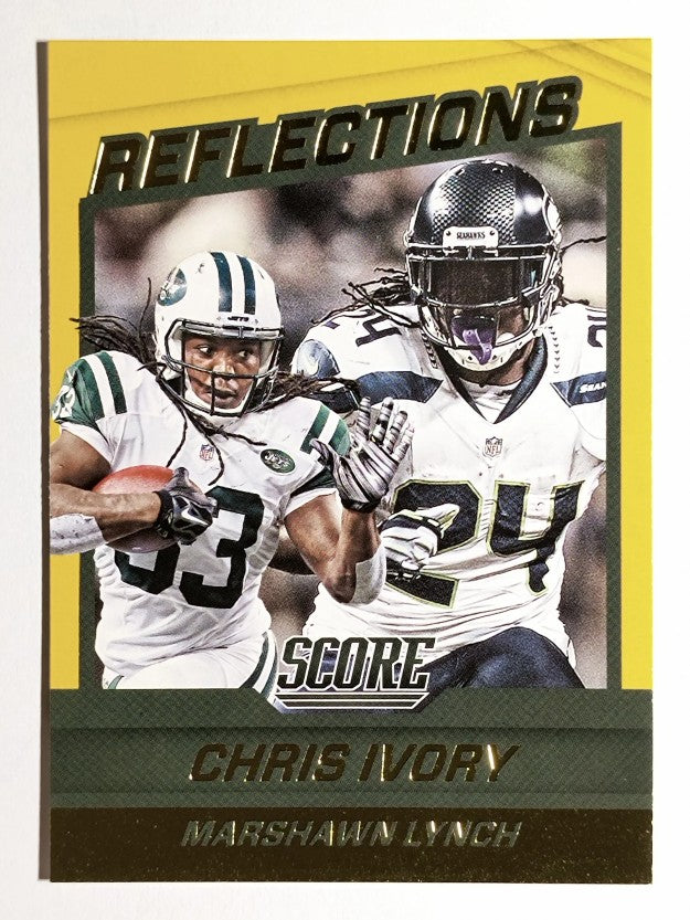 2016 Score Reflections Gold #5 Chris Ivory/Marshawn Lynch