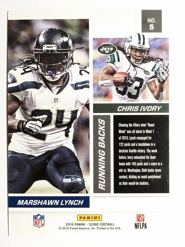 2016 Score Reflections Red #5 Chris Ivory/Marshawn Lynch
