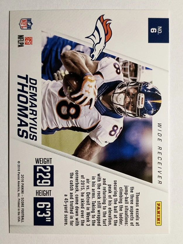 2016 Score Toe the Line Red #6 Demaryius Thomas
