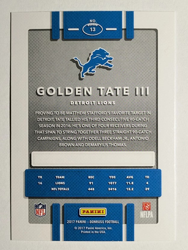 2017 Donruss #13 Golden Tate III