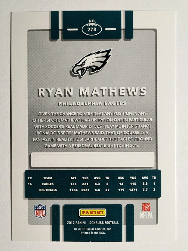 2017 Donruss #278 Ryan Mathews