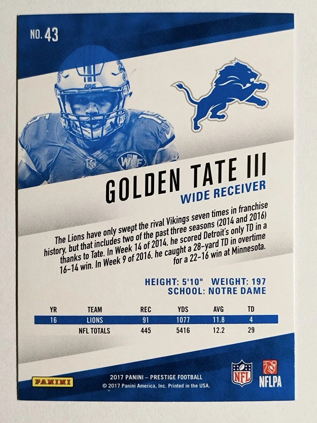 2017 Prestige #43 Golden Tate III