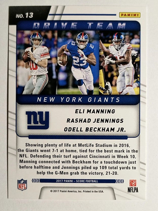 2017 Score Drive Team #13 Eli Manning/Odell Beckham Jr./Rashad Jennings