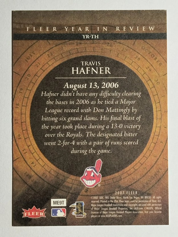 2007 Fleer Year in Review #TH Travis Hafner