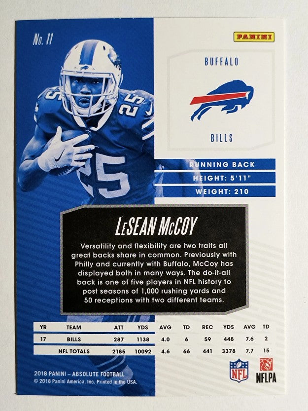 2018 Absolute Spectrum Blue #11 LeSean McCoy