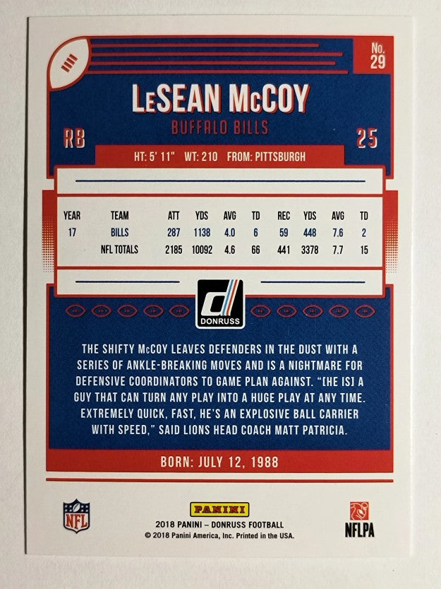 2018 Donruss #29 LeSean McCoy