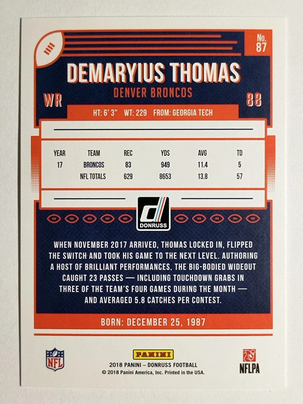 2018 Donruss #87 Demaryius Thomas