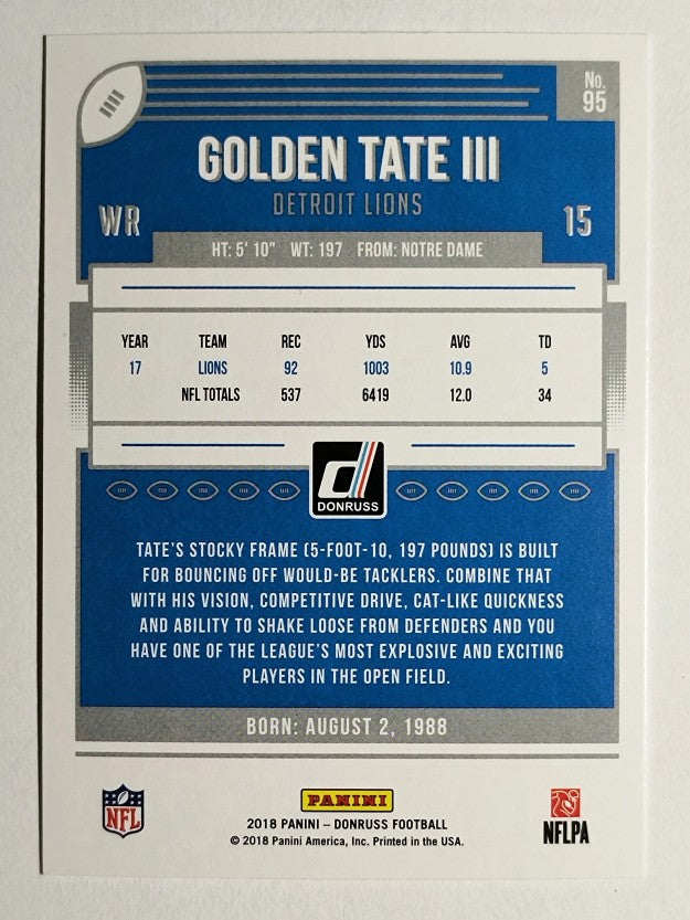 2018 Donruss #95 Golden Tate III