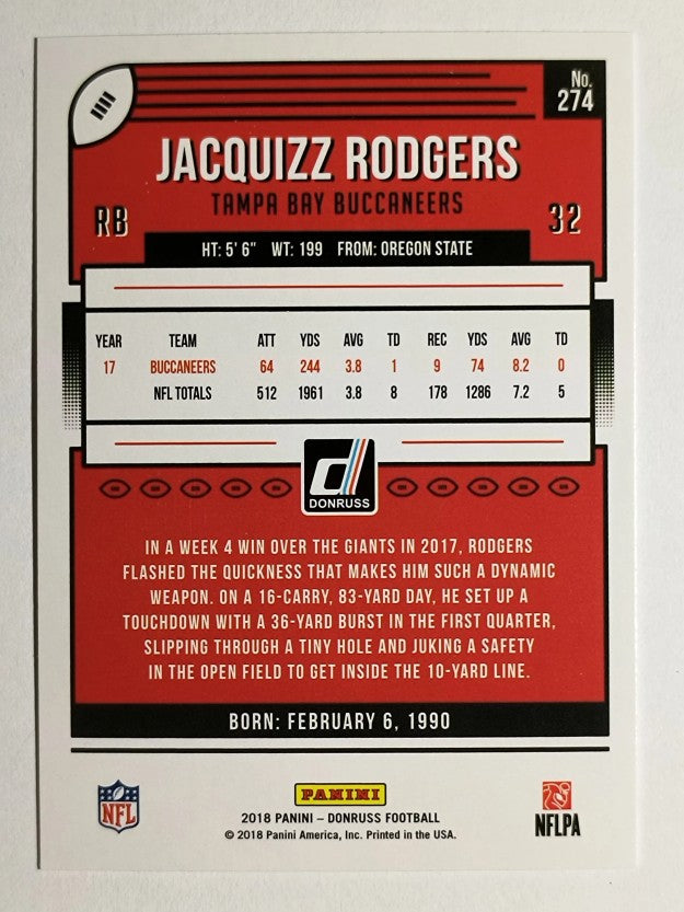 2018 Donruss #274 Jacquizz Rodgers