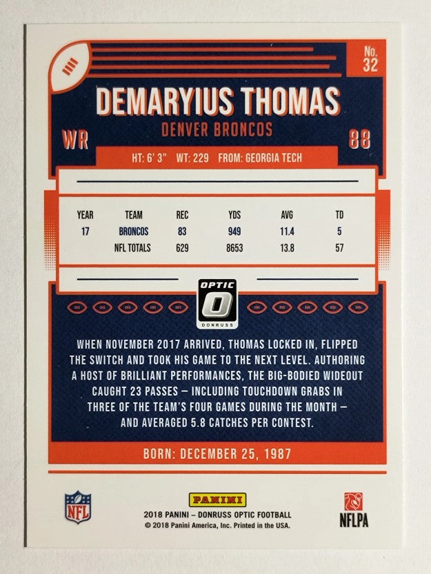 2018 Donruss Optic #32 Demaryius Thomas