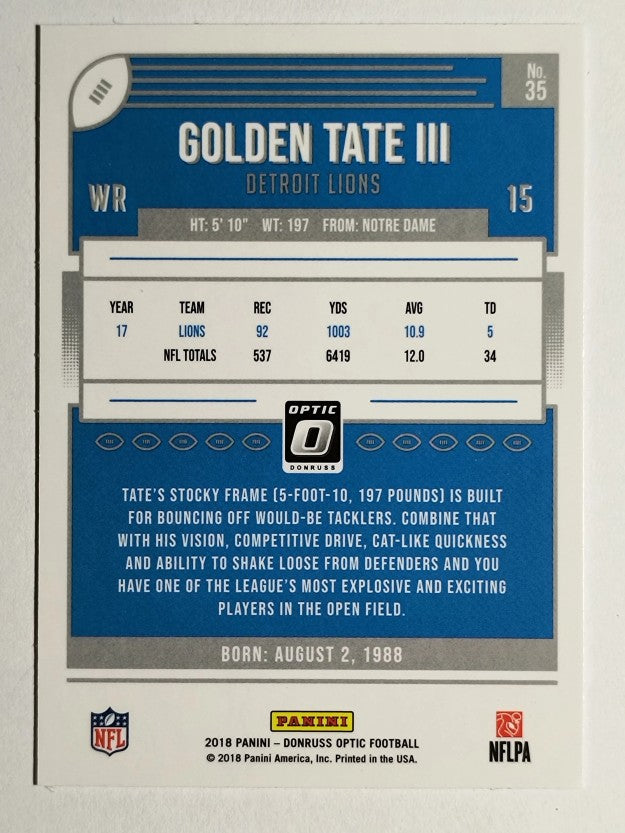2018 Donruss Optic #35 Golden Tate III